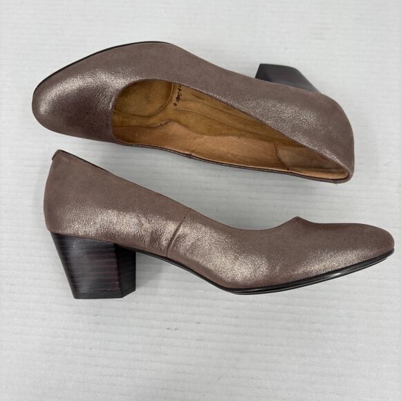 Sofft Lana Pump Slip On Shoes Womens Size 8.5 Bronze Metallic Leather Comfort - Picture 3 of 11